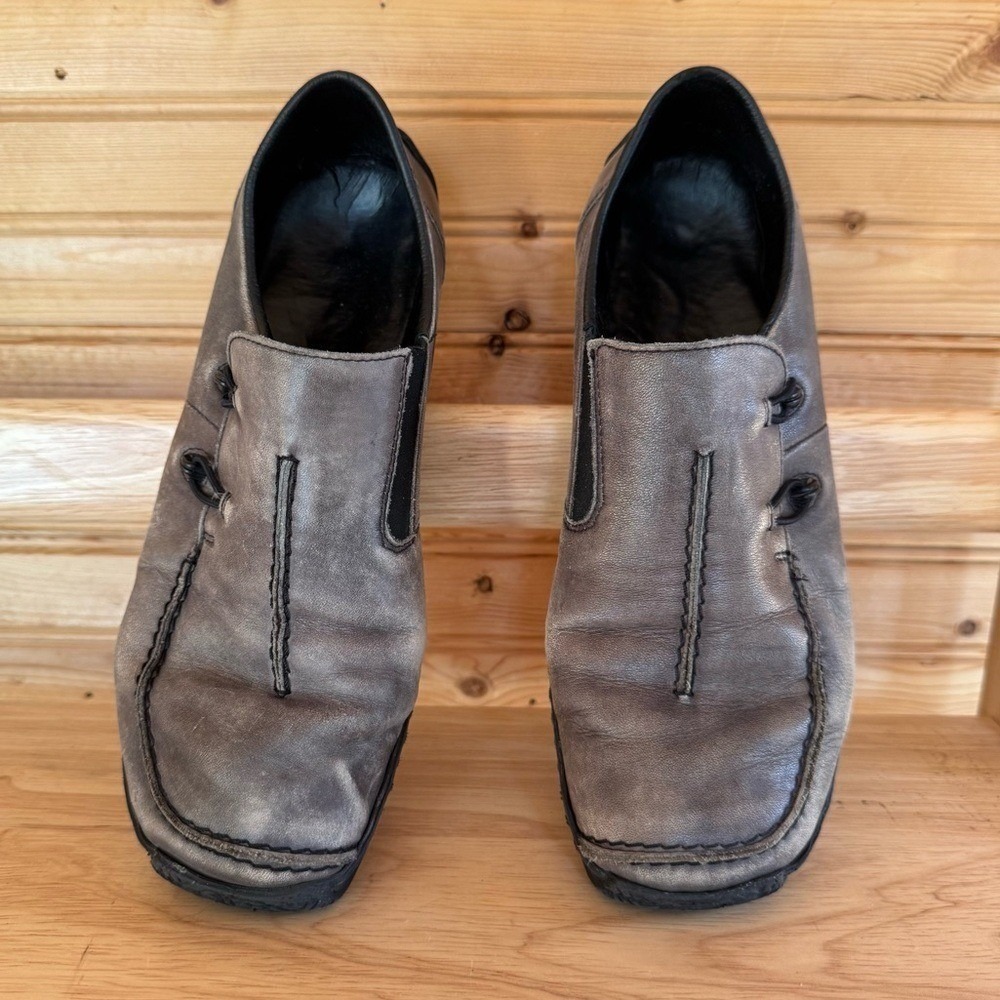 Rieker Loafer Slip-On Leather Gray Celia 7.5 Ren Faire Hippie Comfort Fairy Elf